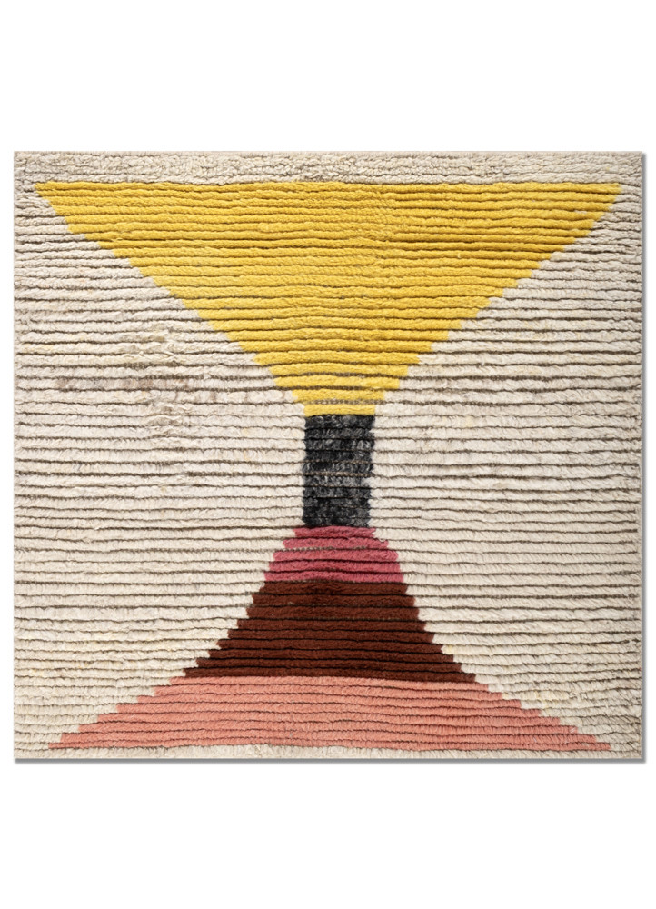  ivory wool Hand Knotted Rug