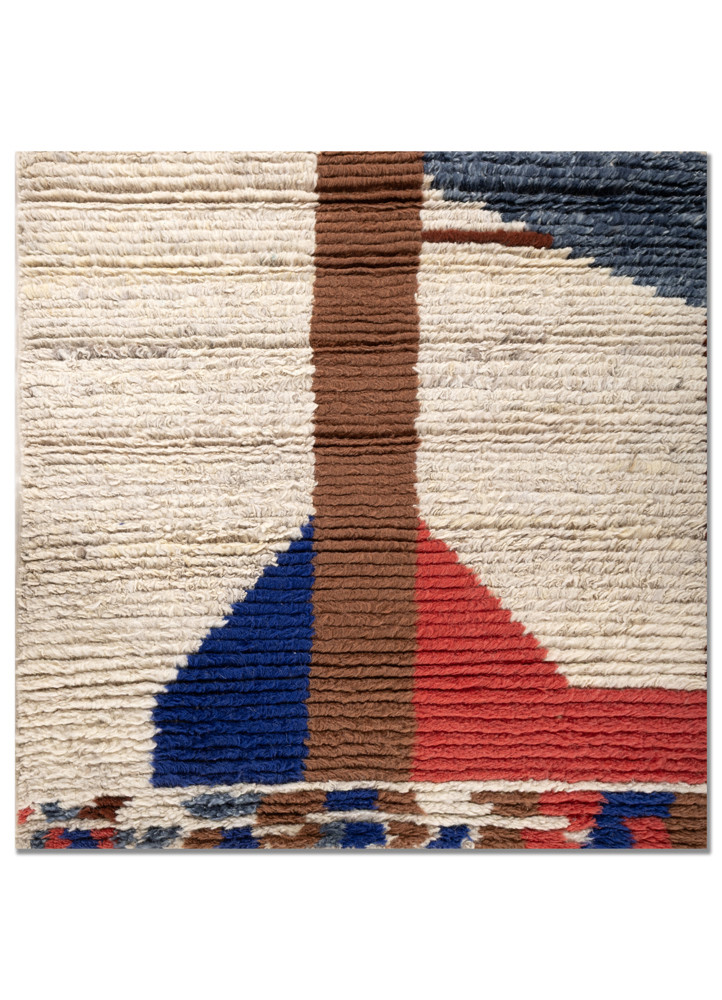  ivory wool Hand Knotted Rug