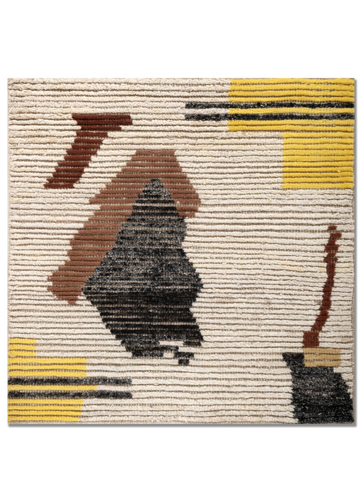  ivory wool Hand Knotted Rug