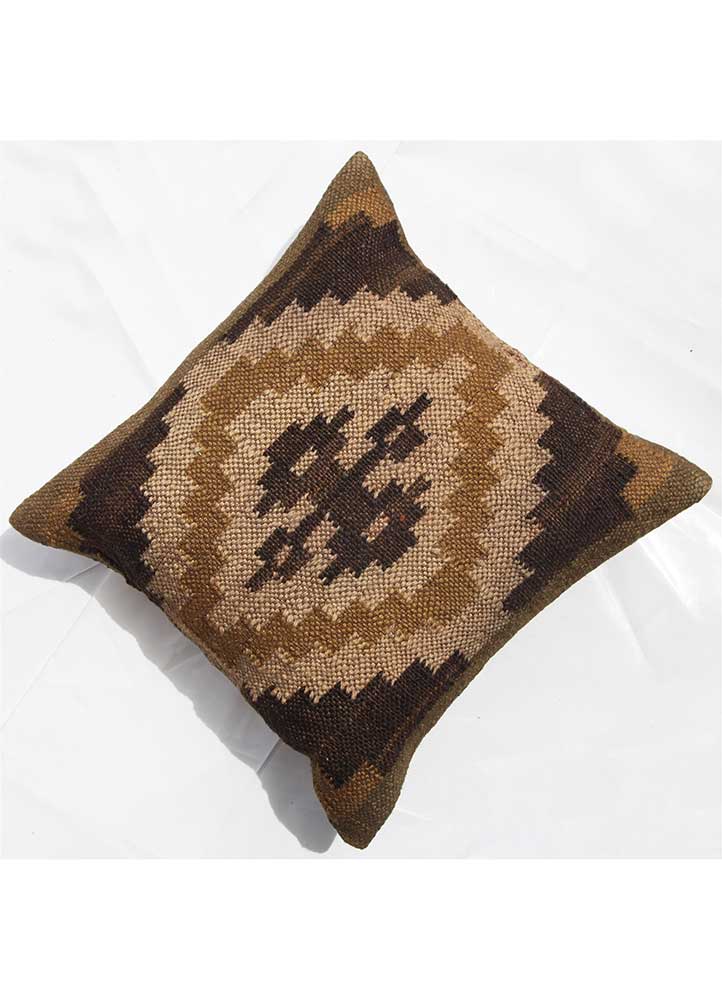 cushion gold jute and hemp Cushion Cover Rug - HeadShot