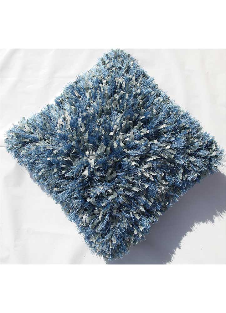 cushion blue polyester Cushion Cover Rug - HeadShot