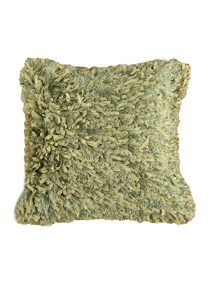 cushion green polyester Cushion Cover Rug - HeadShot