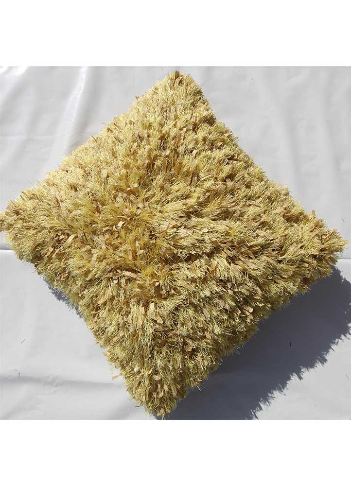 cushion gold polyester Cushion Cover Rug - HeadShot