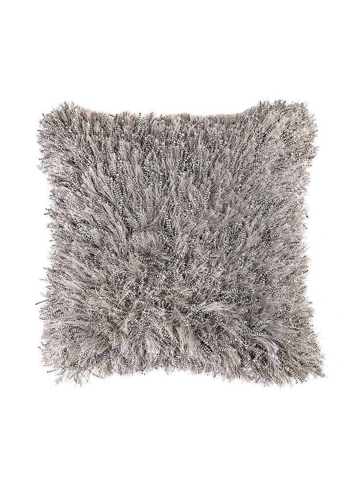  grey and black polyester Cushion Cover Rug