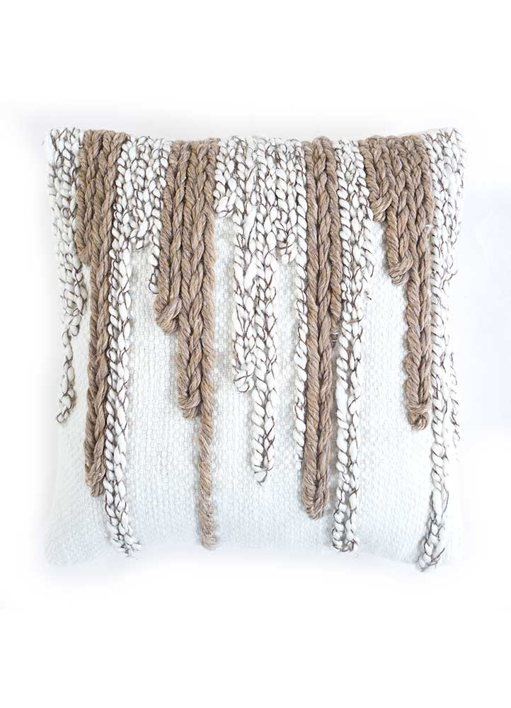 cushion ivory wool Cushion Cover Rug - HeadShot