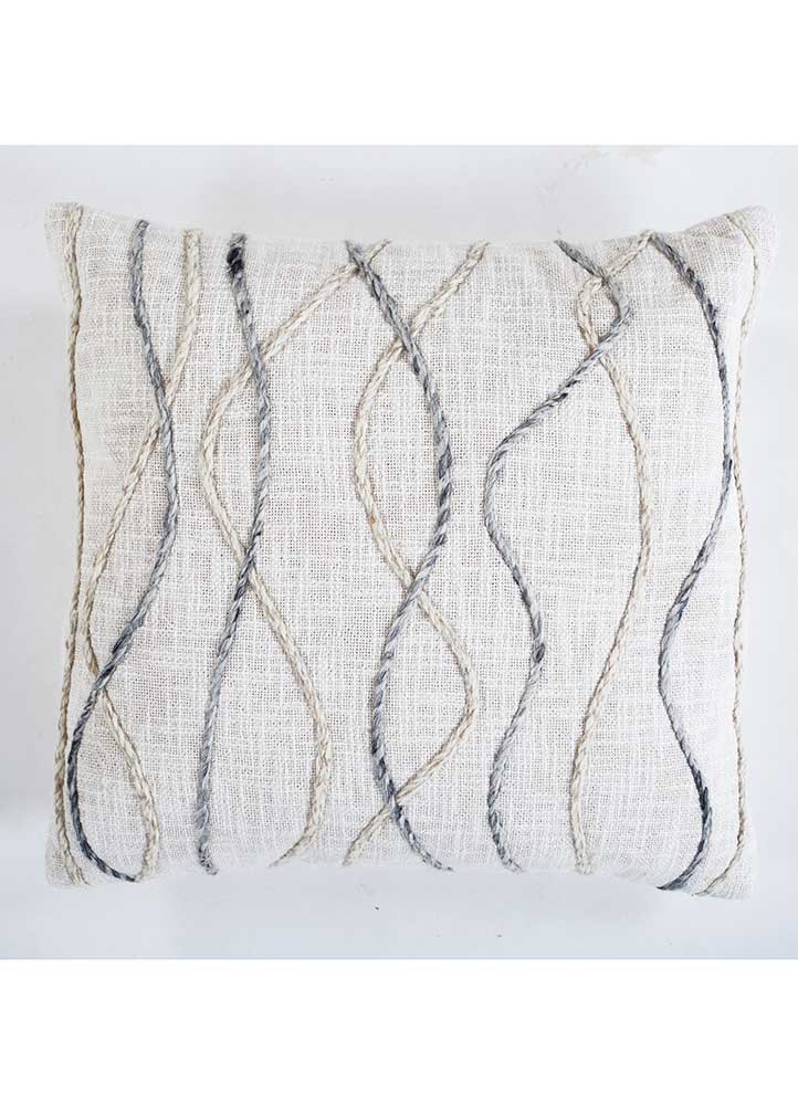 cushion ivory wool Cushion Cover Rug - HeadShot