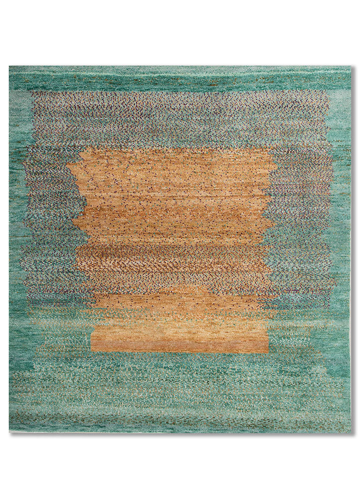aprezo green wool Hand Knotted Rug - HeadShot aprezo green wool Hand Knotted Rug - HeadShot