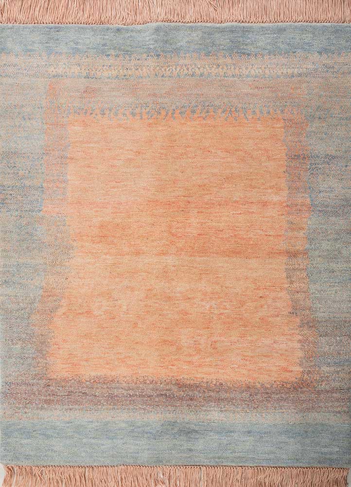  blue wool Hand Knotted Rug