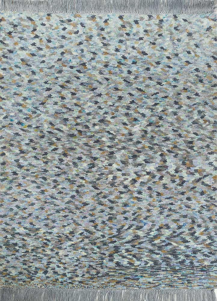  blue wool Hand Knotted Rug