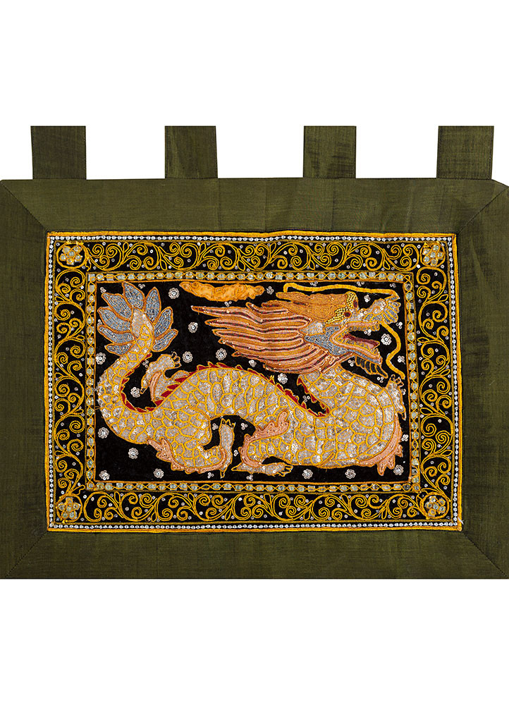 bespoke sile blue polyester and zari Wall Art Rug - HeadShot bespoke sile blue polyester and zari Wall Art Rug - HeadShot