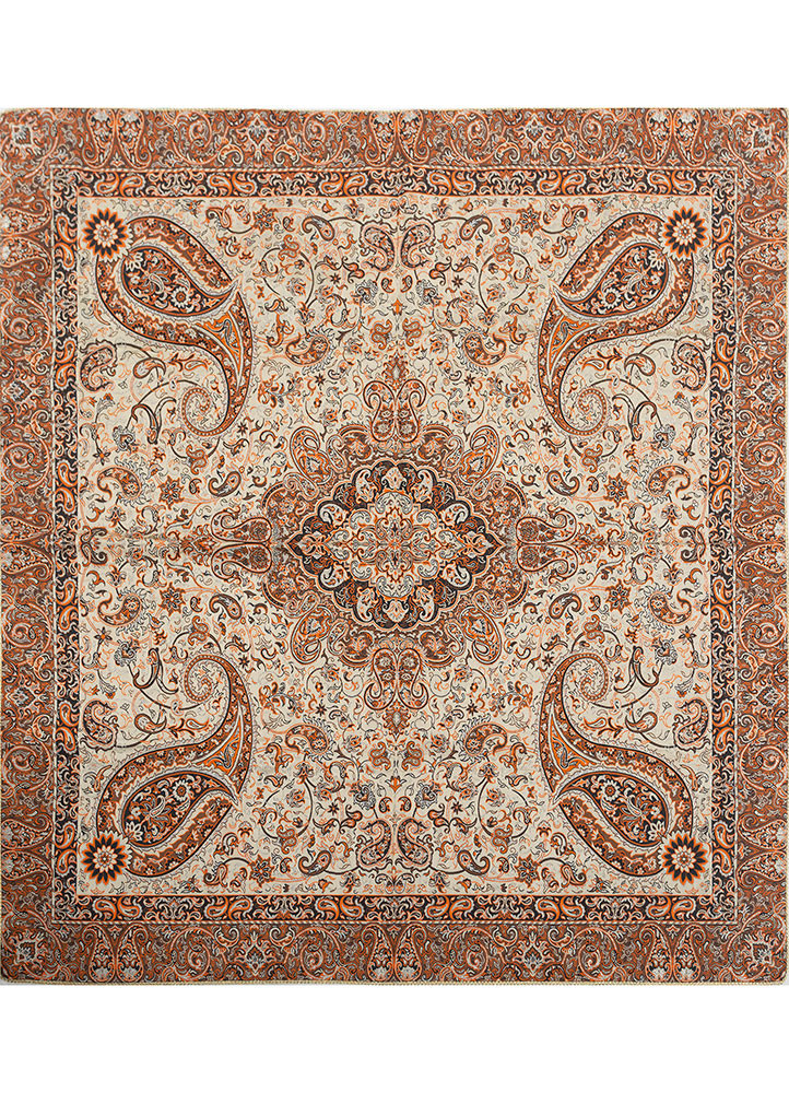 gulmarg beige and brown silk and zari Wall Art Rug - HeadShot gulmarg beige and brown silk and zari Wall Art Rug - HeadShot