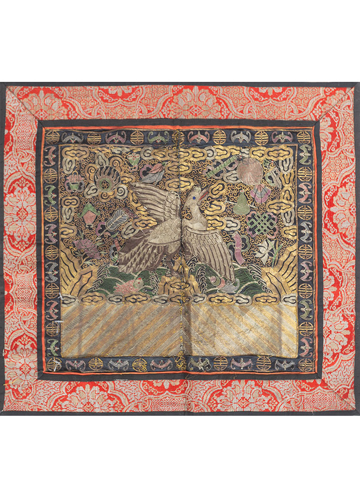 gulmarg grey and black silk and zari Wall Art Rug - HeadShot gulmarg grey and black silk and zari Wall Art Rug - HeadShot