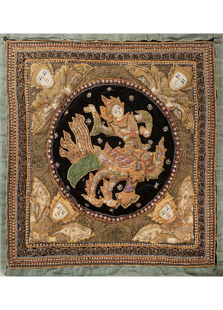 bespoke sile gold cotton and matal and zari Wall Art Rug - HeadShot bespoke sile gold cotton and matal and zari Wall Art Rug - HeadShot