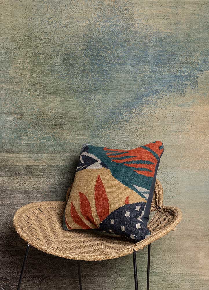 cushion red and orange wool Cushion Cover Rug - HeadShot cushion red and orange wool Cushion Cover Rug - HeadShot