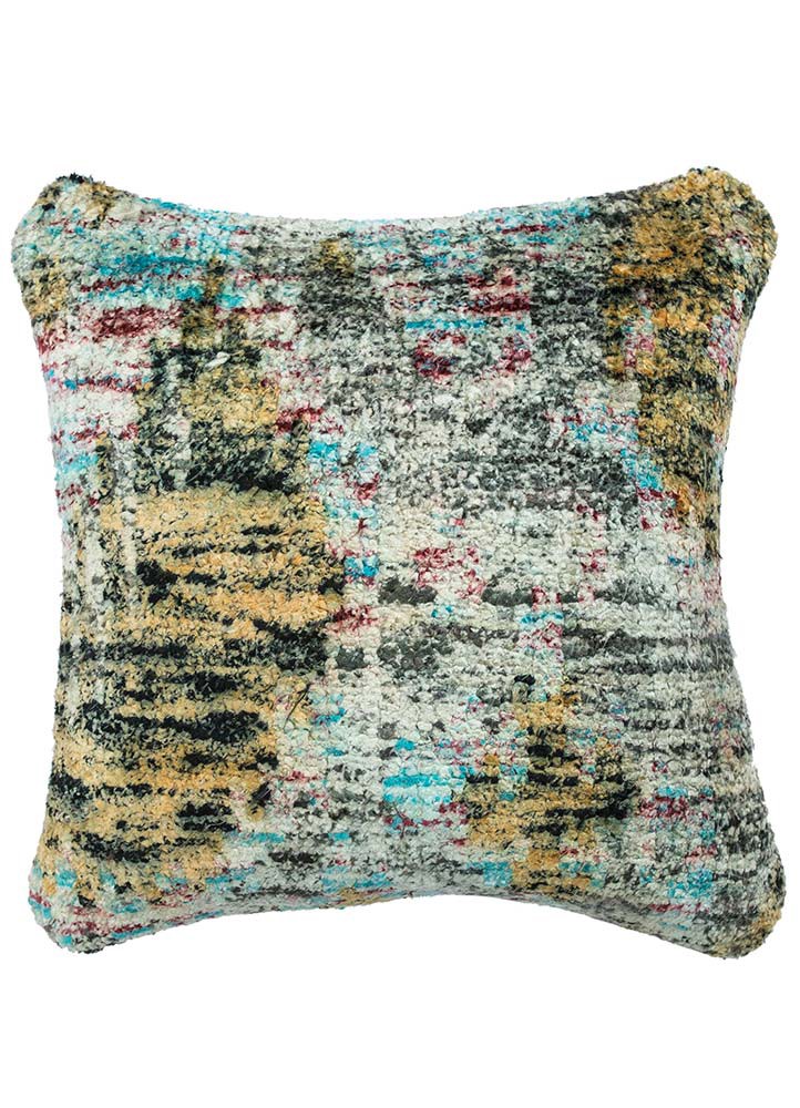 cushion grey and black viscose Cushion Cover Rug - HeadShot cushion grey and black viscose Cushion Cover Rug - HeadShot