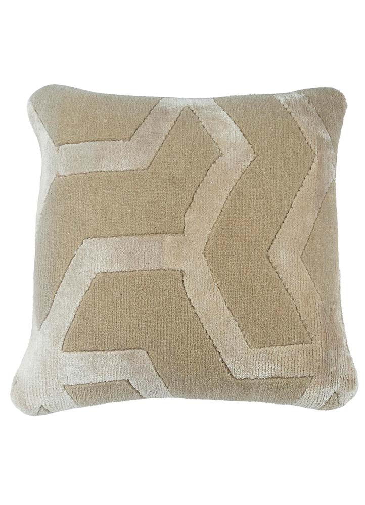 cushion ivory wool and viscose Cushion Cover Rug - HeadShot