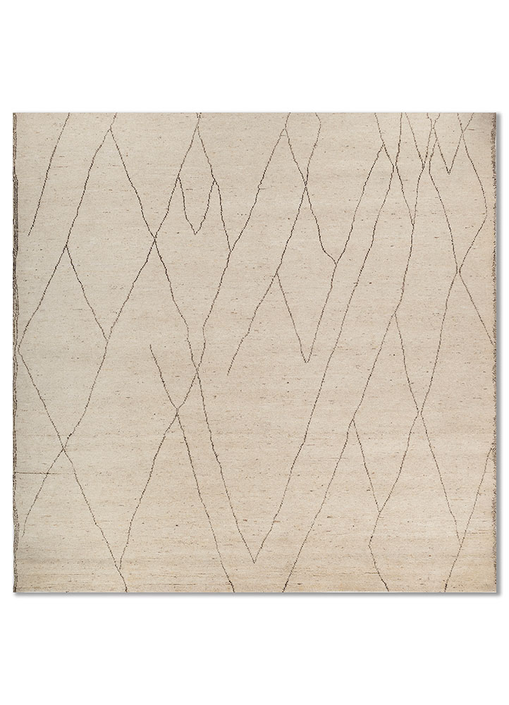 aprezo ivory wool Hand Knotted Rug - HeadShot