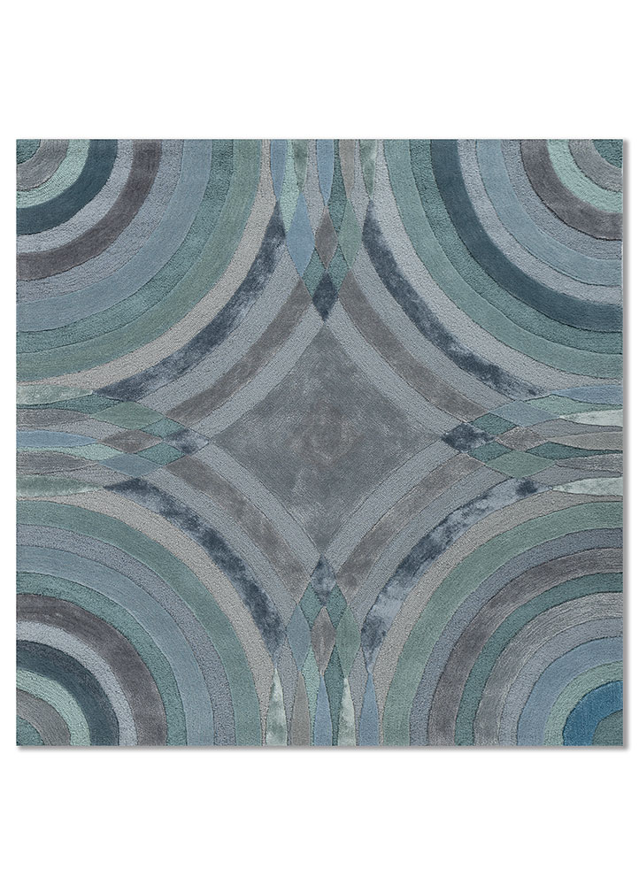 aprezo blue wool and viscose Hand Tufted Rug - HeadShot aprezo blue wool and viscose Hand Tufted Rug - HeadShot