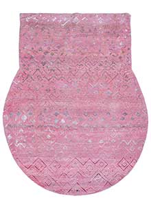 manchaha pink and purple wool and bamboo silk Hand Knotted Rug