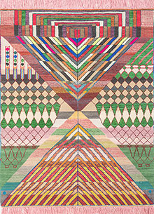 manchaha red and orange wool Hand Knotted Rug