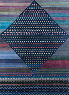 manchaha blue wool and bamboo silk Hand Knotted Rug