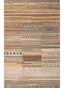 manchaha beige and brown wool and bamboo silk Hand Knotted Rug