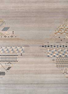 manchaha ivory wool and bamboo silk Hand Knotted Rug