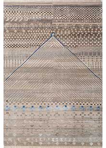 manchaha ivory wool and bamboo silk Hand Knotted Rug