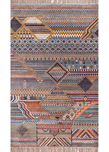 manchaha blue wool and bamboo silk Hand Knotted Rug