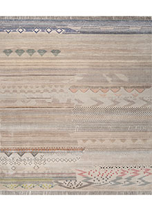 manchaha ivory wool and bamboo silk Hand Knotted Rug