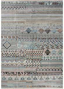 manchaha blue wool and bamboo silk Hand Knotted Rug