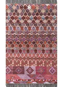 manchaha pink and purple wool and bamboo silk Hand Knotted Rug