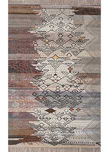 manchaha grey and black wool and bamboo silk Hand Knotted Rug