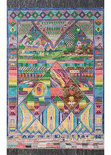 manchaha ivory wool and bamboo silk Hand Knotted Rug