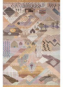 manchaha ivory wool and bamboo silk Hand Knotted Rug