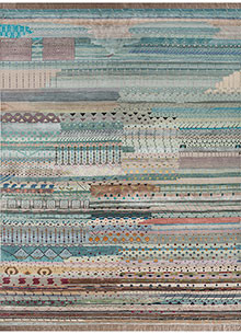 manchaha blue wool and bamboo silk Hand Knotted Rug