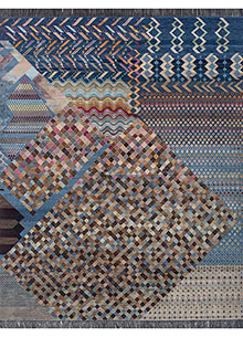 manchaha blue wool and bamboo silk Hand Knotted Rug