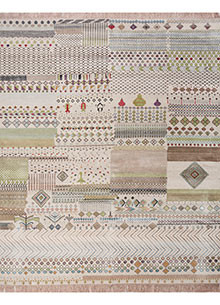 manchaha ivory wool and bamboo silk Hand Knotted Rug