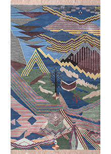 manchaha pink and purple wool and bamboo silk Hand Knotted Rug