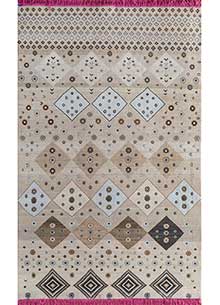 manchaha beige and brown wool and bamboo silk Hand Knotted Rug