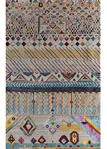 manchaha multi wool and bamboo silk Hand Knotted Rug