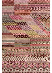 manchaha pink and purple wool and bamboo silk Hand Knotted Rug