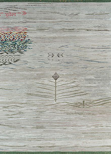 manchaha ivory wool and bamboo silk Hand Knotted Rug