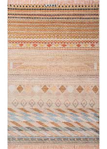 manchaha red and orange wool Hand Knotted Rug