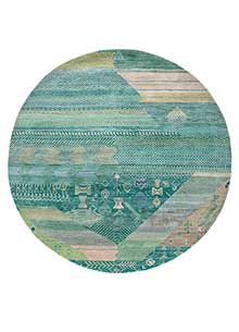 manchaha green wool and bamboo silk Hand Knotted Rug