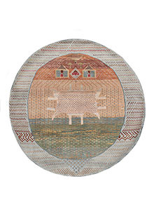 manchaha blue wool and bamboo silk Hand Knotted Rug