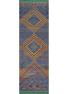 manchaha blue wool Hand Knotted Rug