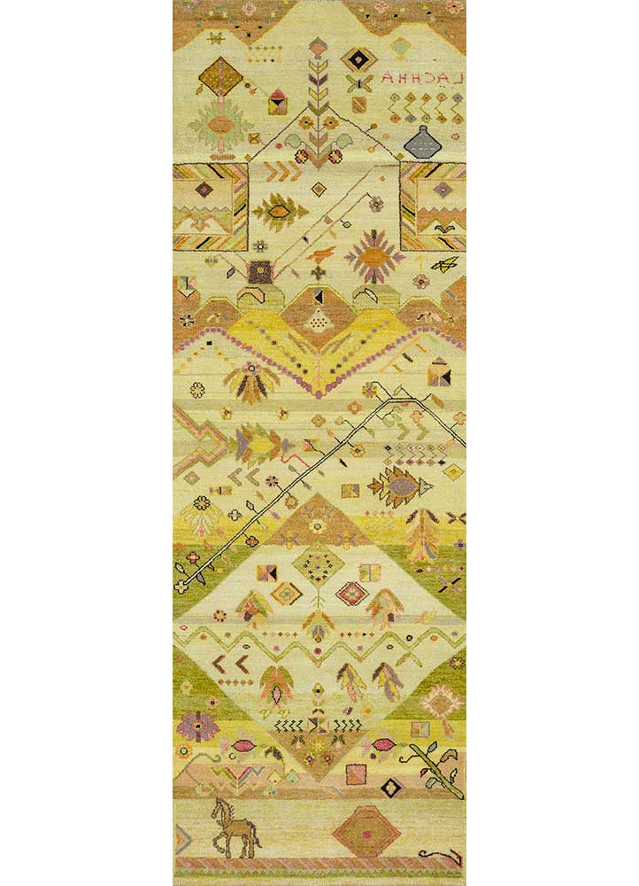 manchaha gold wool and bamboo silk Hand Knotted Rug