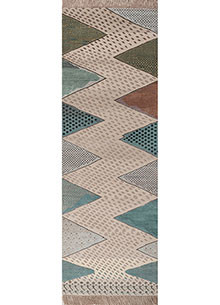 manchaha ivory wool and bamboo silk Hand Knotted Rug