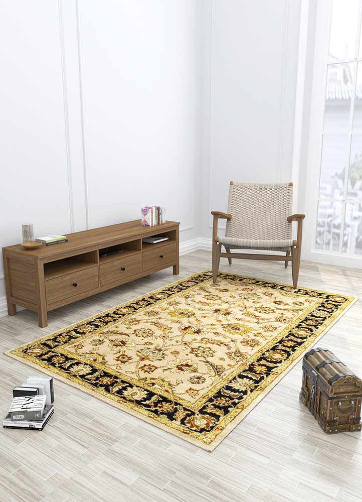 kasbah beige and brown wool Hand Tufted Rug - Loom